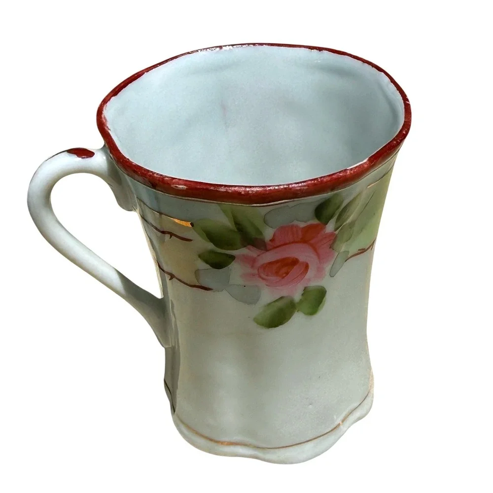 Vintage Hand Painted Porcelain Coffee Pot Floral Gold Japan Tea Chocolate‎ Pot